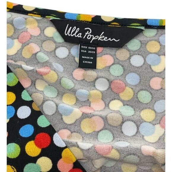 Ulla Popken Matte Jersey 1-Button V-Neck Jacket Cardigan Polka Dot Size US 20/22 - Picture 7 of 11